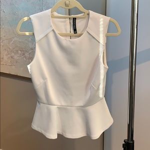 W118 Walter Baker White Peplum Top